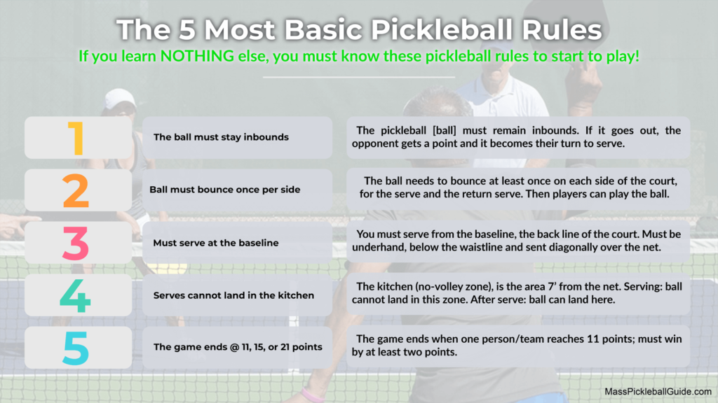 5 basic rules of pickleball