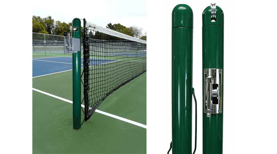 permanent pickleball net with posts