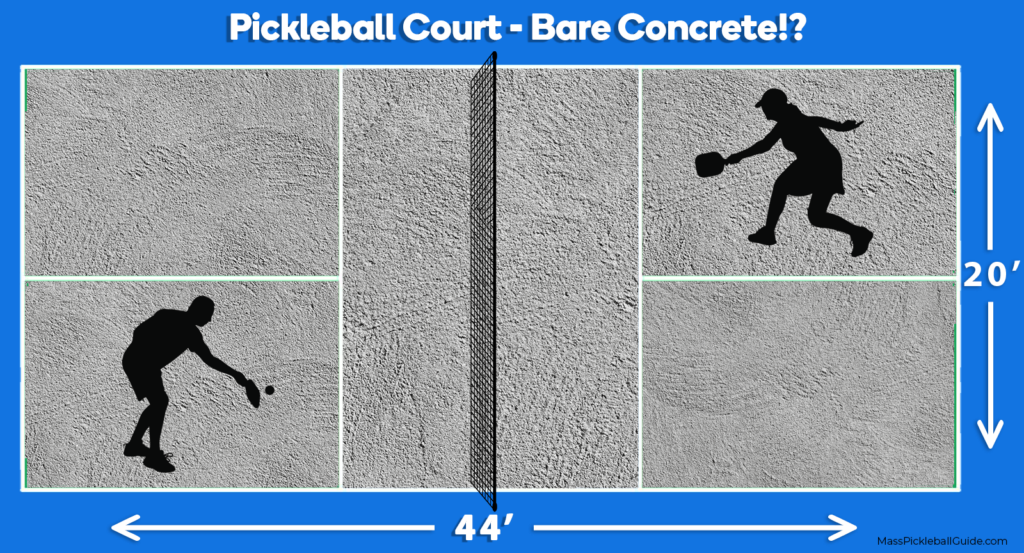 all concrete pickleball court